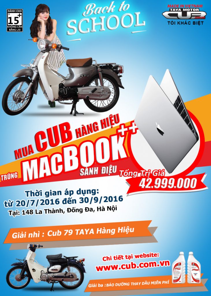 Mua Cub hàng hiệu - Trúng ngay Macbook sành điệu